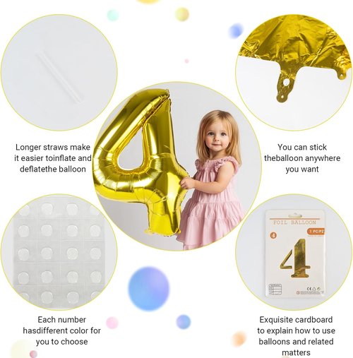 Gold 40-Inch Number Balloon | Giant Foil 0 Balloon for 0th Birthday & Wedding Anniversary Celebrations