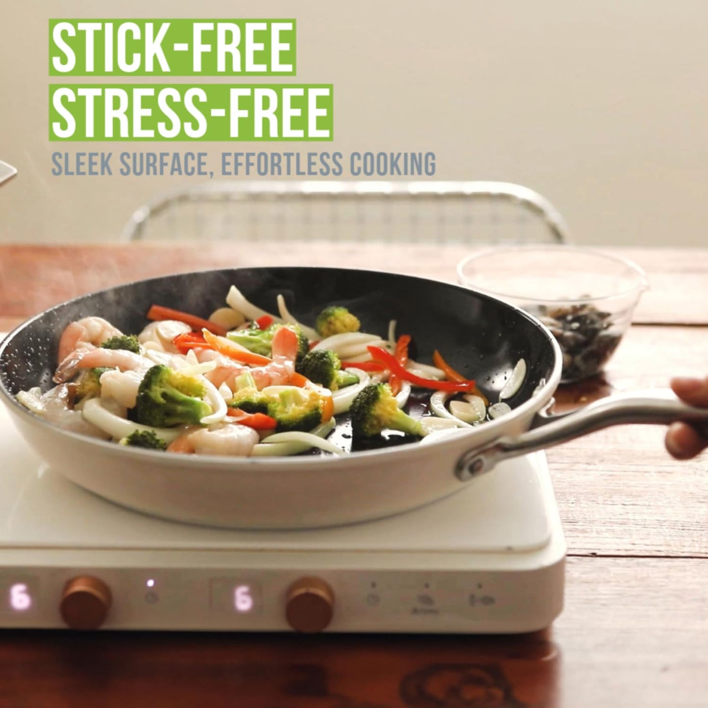 ValenCera TeChef Collection | 12" Ceramic Nonstick Frying Pan Skillet, Nontoxic - Free of PFAS, PFOA, PTFE, Made in Korea (12-in)