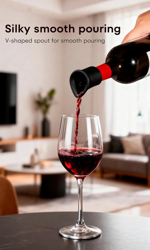 4pcs Black Wine Stopper,Red Wine Saver for Red Wine, Baijiu and Champagne with Filtration Pouring Function