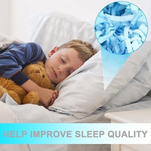 **DR.DUDU Shredded Memory Foam Filling - 5lbs Soft Pillow Stuffing for Bean Bags, Dog Beds & Crafts (Blue)**