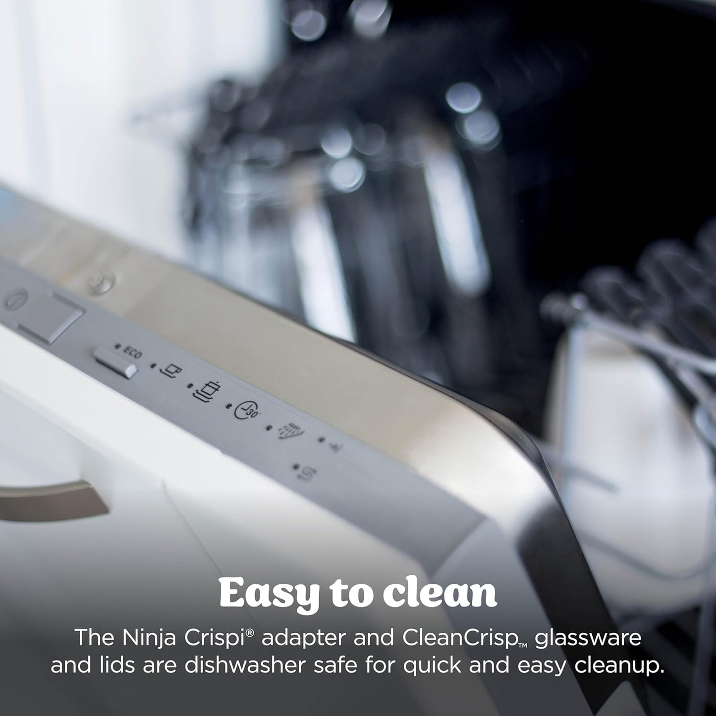 Ninja Crispi 4-in-1 Glass Air Fryer - Non-Toxic 4QT | Max Crisp, Bake, Recrisp | Cyberspace Gray