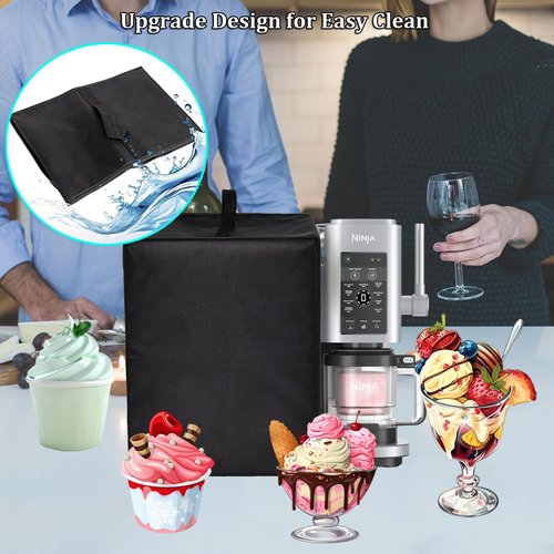 Dusty Cover for Ninja NC701 Swirl by CREAMi Ice Cream and Soft Serve Maker,Waterproof & Dustproof,Suitable for Kitchens and Restaurants (Black, Medium)
