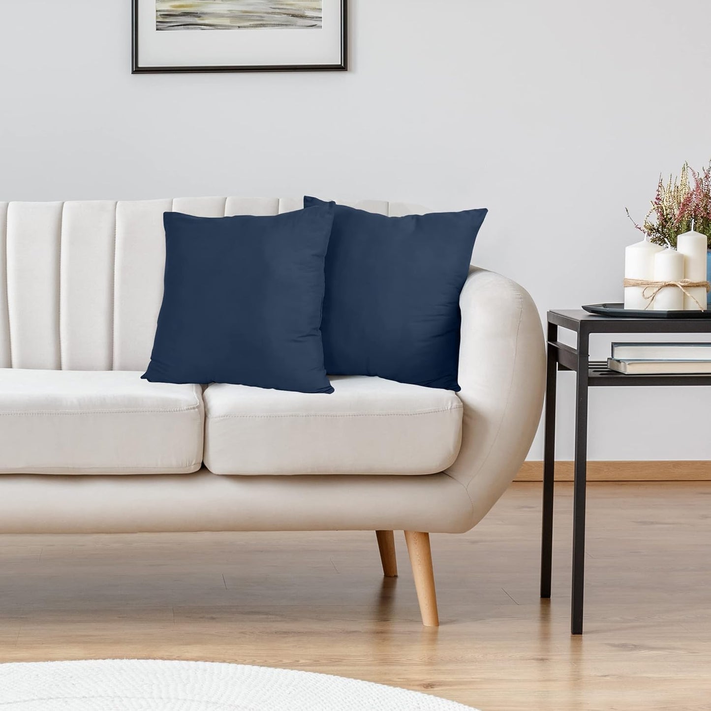 Utopia Bedding 20x20 Pillow Inserts - Set of 2 Navy Decorative Throw Pillows for Sofa & Couch - Soft & Supportive Cushions