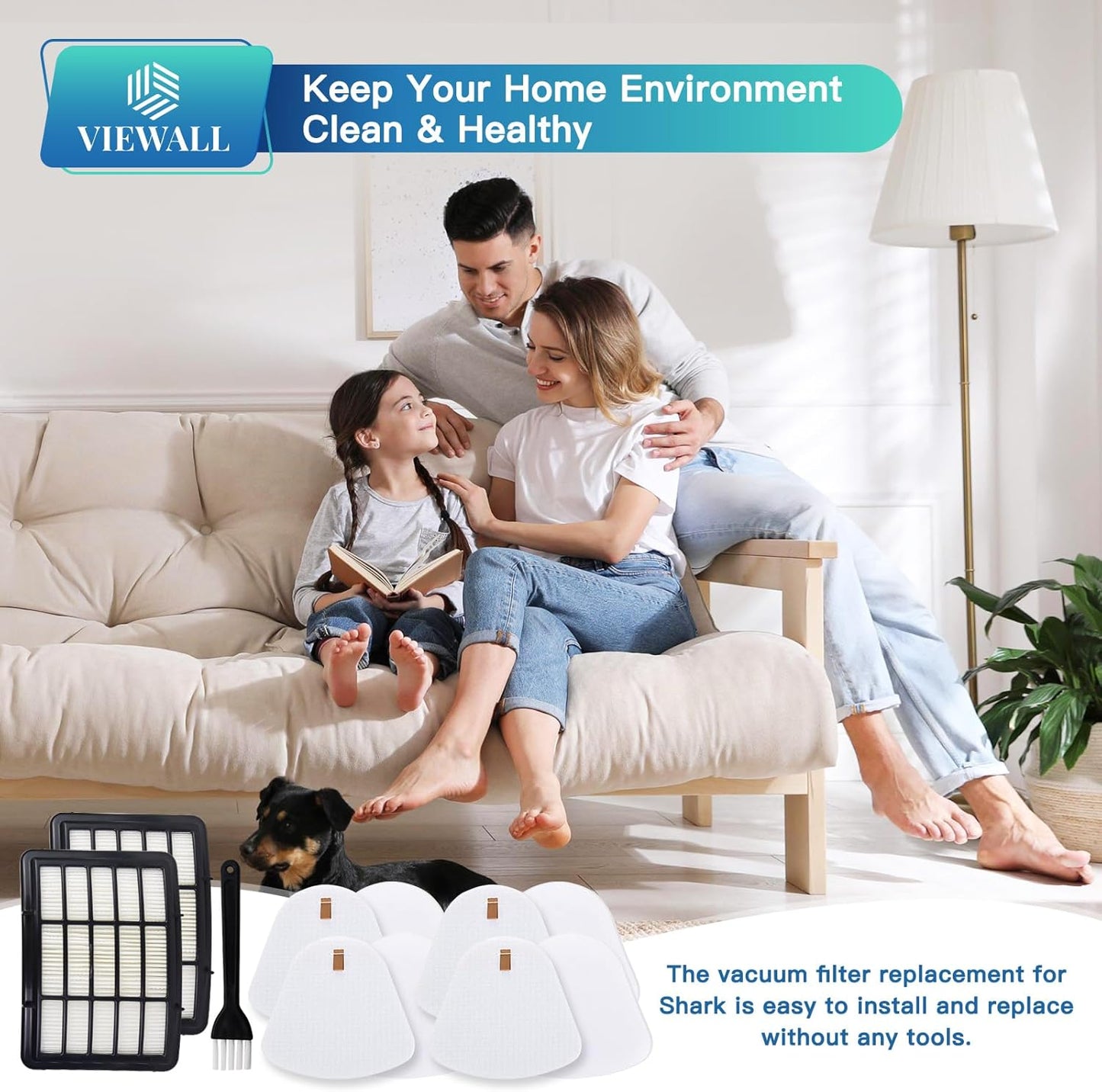 VIEWALL Replacement Filter for Shark Navigator Lift-Away NV360 NV352 | High-Efficiency XHF350 & XFF350