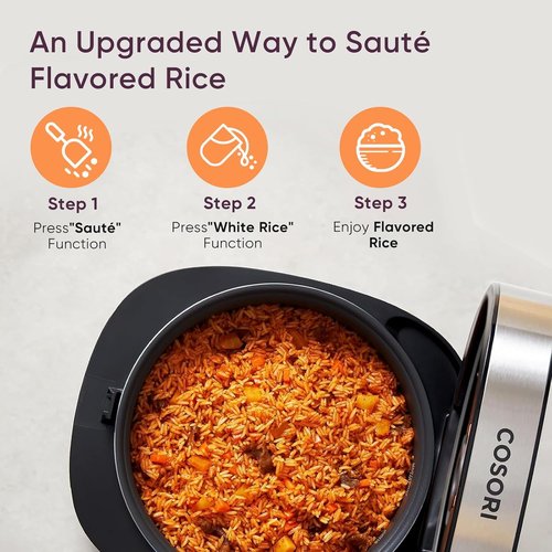 COSORI Rice Cooker - 10 Cup Capacity with 24-Hour Keep Warm Feature | Non-Stick Ceramic Pot & 18 Functions
