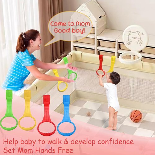 Baby Pull Up Ring - 8 Pack Stand Up Learning Assistant for Playpen & Crib | Safe & Durable