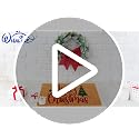 Christmas Door Mat - Natural Coir Xmas Tree & Merry Christmas Print, Non-Slip Indoor Outdoor 17x29 Inch