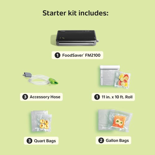 FoodSaver Vacuum Sealer Machine - Automatic Bag Detection & Sous Vide Friendly | Black, Includes Sealer Bags & Roll