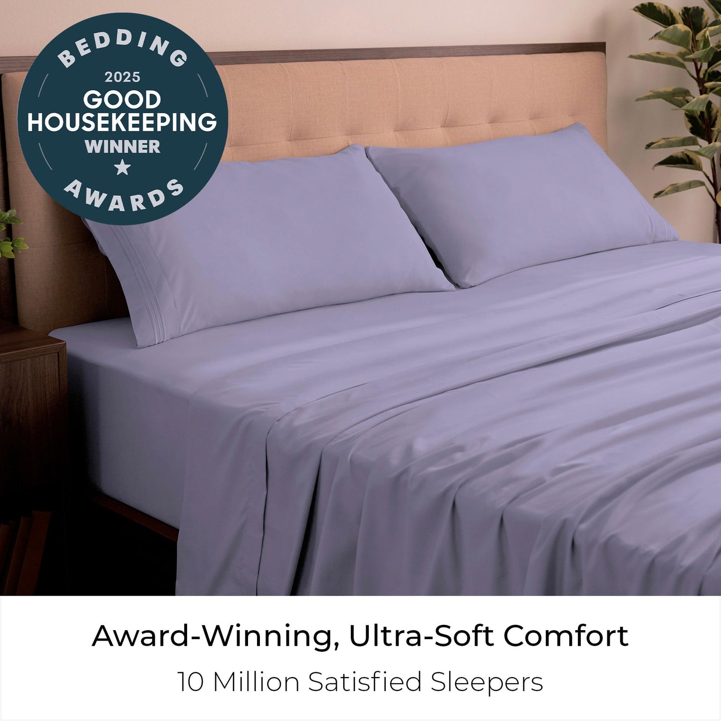 Mellanni California King Sheets Set - 4 PC Iconic Collection Bedding - Hotel Luxury, Extra Soft, Cooling Bed Sheets - Wrinkle, Fade, Stain Resistant (Cal King, Violet)