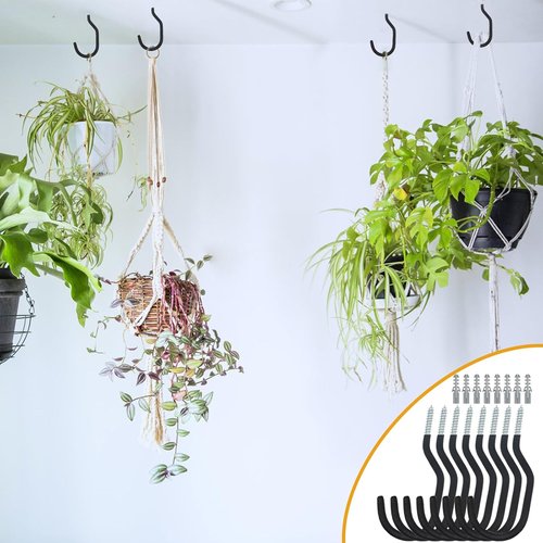 KURUI Heavy Duty Bicycle Hooks - 6 Pack Wall Mount Storage for Bikes & Plants | No Drill Design