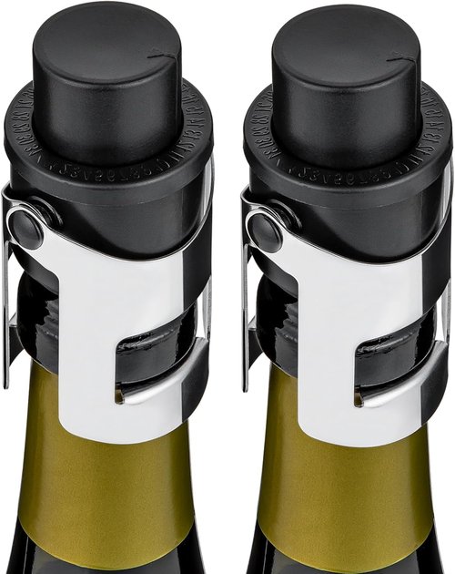 Champagne Stoppers Vacuum Champagne Saver with Food Grade Silicone Leak proof Keep Fresh Suitable for Champagne, Cava, Prosecco and Sparkling (Black, 1 Pack)