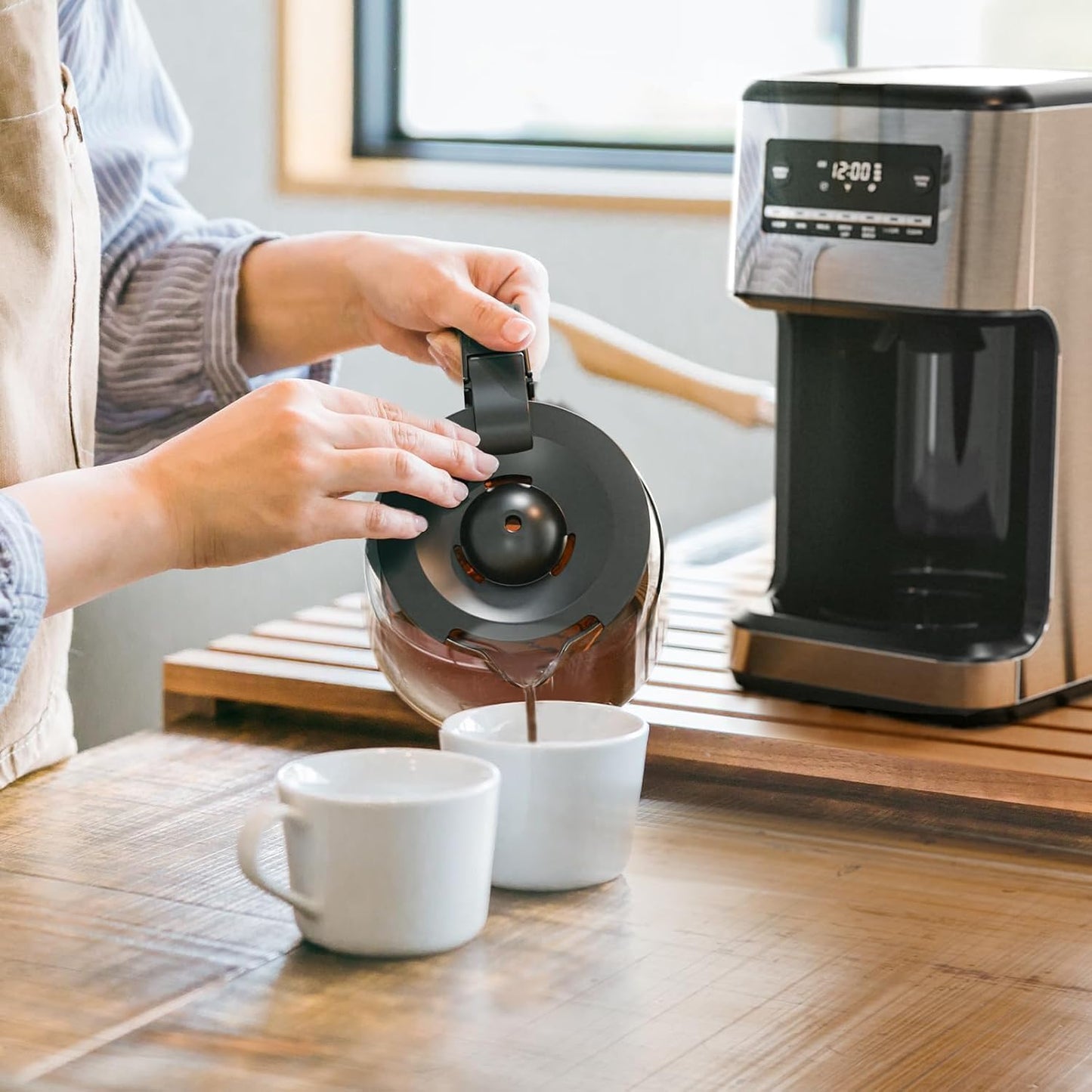 Skiennix 14-Cup Programmable Coffee Maker - Reusable Filter, Auto Pause & Self-Cleaning | Stainless Steel