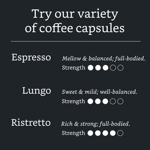 Amazon Brand - Solimo Lungo Capsules, Compatible with Nespresso Original Brewers, Medium Roast, 50 Count (Pack of 1)