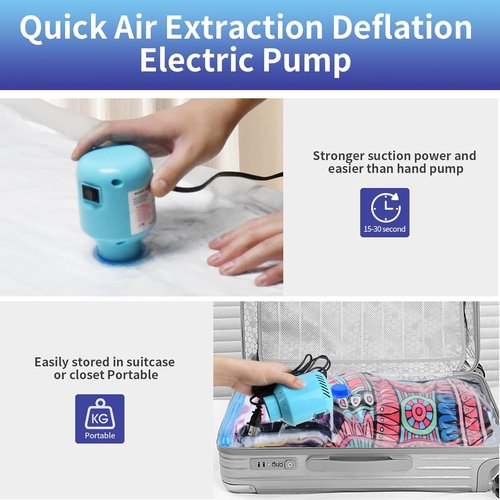 HOTBAG Electric Air Pump - Portable Vacuum Pump for Travel & Storage Bags - Blue