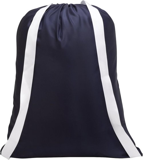 Handy Laundry Bag - Navy Blue Nylon with Drawstring Closure & Dual Shoulder Straps | 22" X 28"