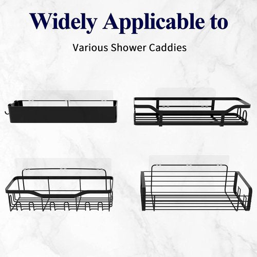 Kitsure Shower Caddy Adhesive Replacement - Strong Transparent Hook Strips for Bathroom Accessories | 2-Pack, X-Large