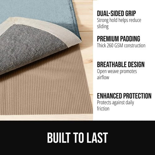 GORILLA GRIP Ironing Board Cover - 15x54 Inches | Silver Color with Rug Gripper - Beige Bundle