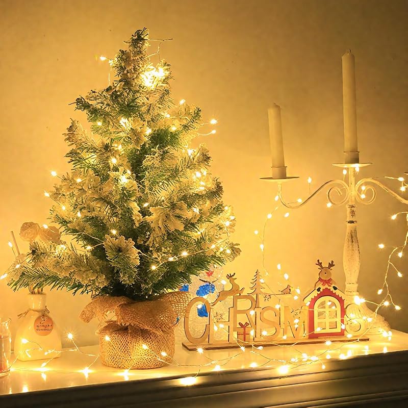 1000LED 100FT Firecracker Fairy Lights Plug-In Warm White, 10-Mode Dimmable Outdoor Indoor