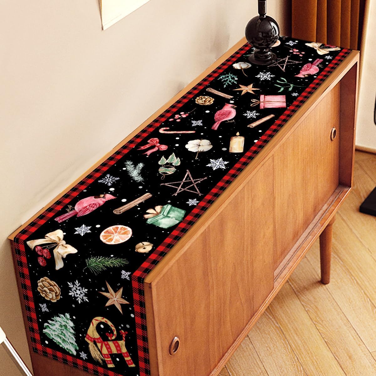 Nepnuser Yule Table Runner - Pagan Christmas Decoration for Winter Solstice | 13" x 72" Size