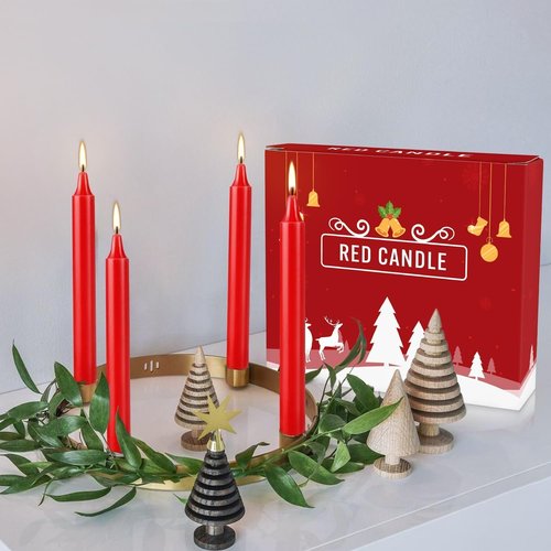 Howemon Red Candles - Set of 40 Unscented 4" Spell & Chime Mini Taper Candles for Rituals & Decor