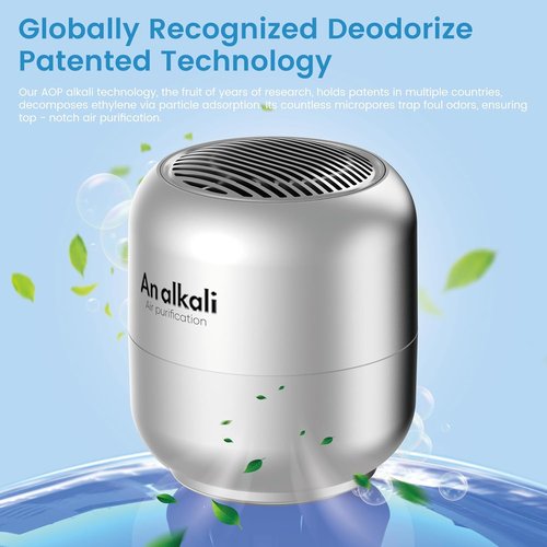 Fridge Deodorizer - 10-Year Lasting Odor Eliminator | Chemical-Free Freshness for Kitchen, Closet, Car & Pets - Silver