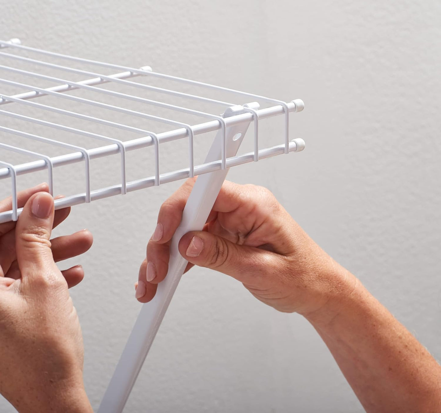 Rubbermaid Direct Wall Shelf - 3 Ft. Wide Wire Shelving Organizer with Mounting Hardware | White
