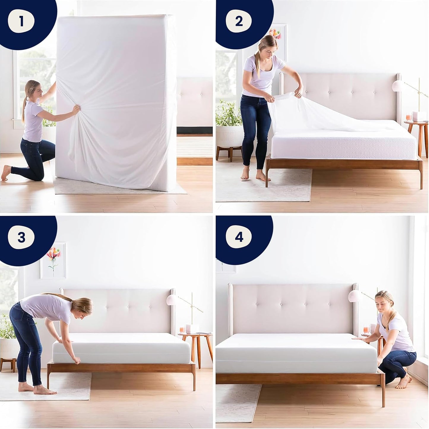 Zippered Mattress Encasement | Queen Mattress Protector - 6-Sided Waterproof Cover - Soft & Noiseless