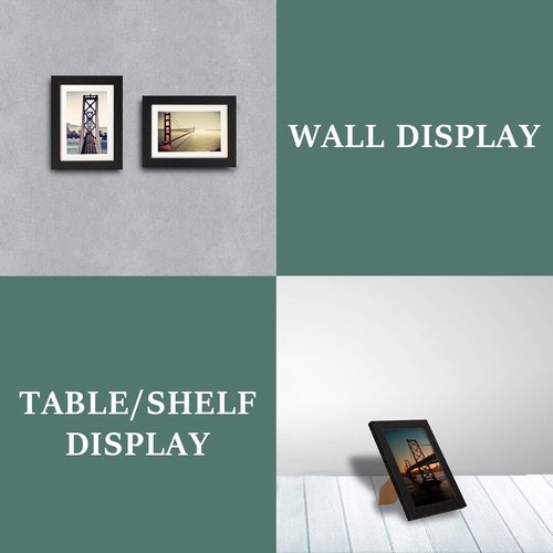 BAIJIALI 5x7 Picture Frame Set of 4 - Distressed Farmhouse Wood Design | Display 4x6 with Mat or 5x7 Without Mat