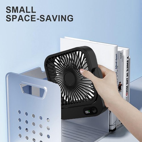 GIIKNEW Magnetic Cruise Ship Approved Fan, 5000mAh Battery Operated Portable Fan with 5 Speeds, Magnetically Sticks on Cabin Ceilings and Walls, Cruise Essentials 2026 - Black