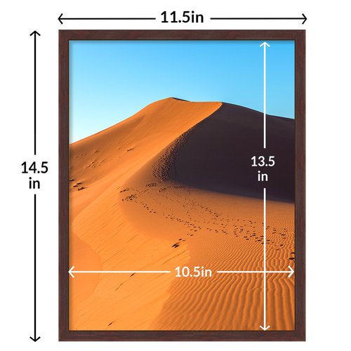 LaVie Home 11x14 Picture Frame for Wall Display, 11x14 Brown Picture Frame with HD Plexiglas, 11 x 14 Poster Frame 1 Pack, Display Frame for Vertical or Horizontal, Classic Collection