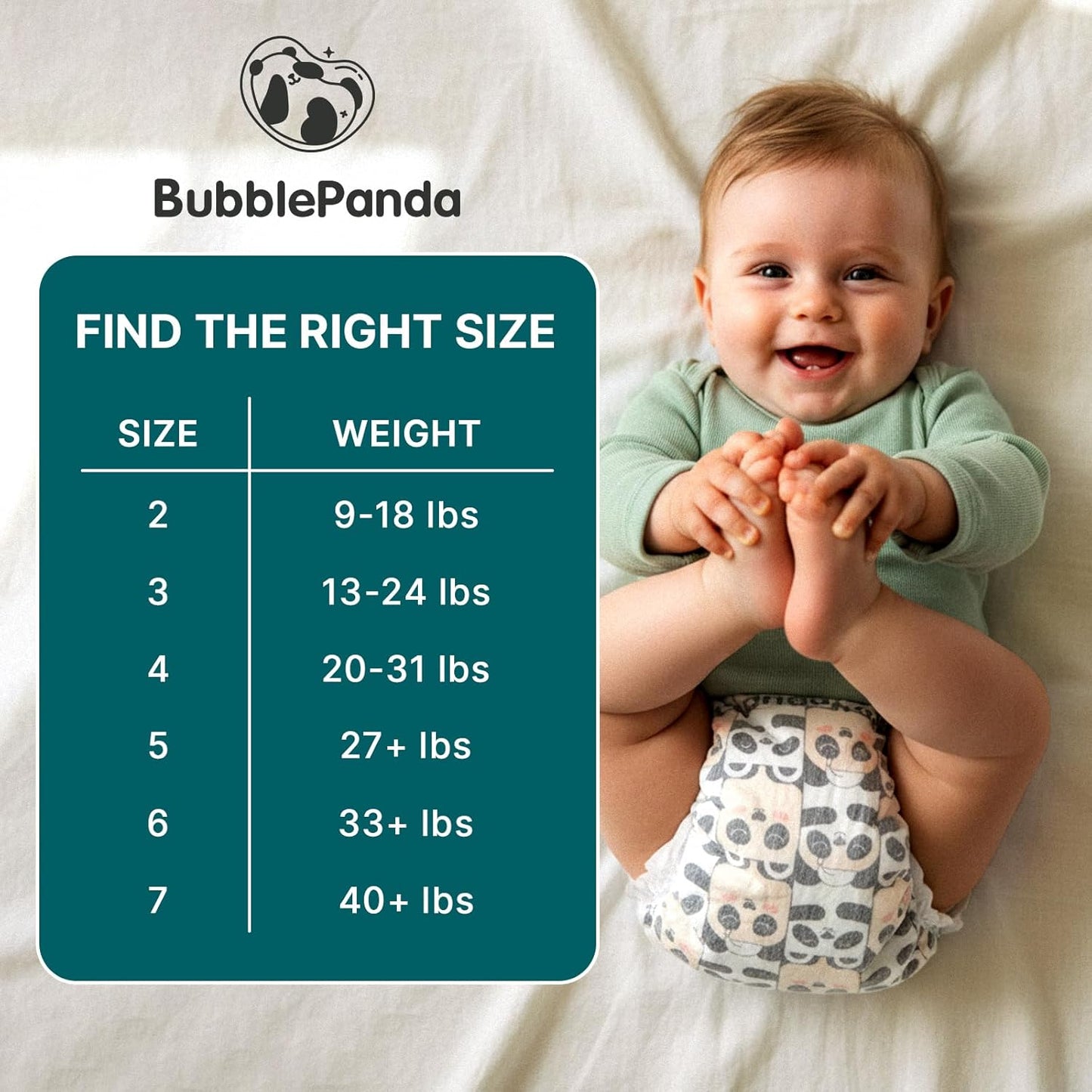 BubblePanda Overnight Diapers - Nighttime Protection with Dual Absorbent Core | Size 4, 72 Count