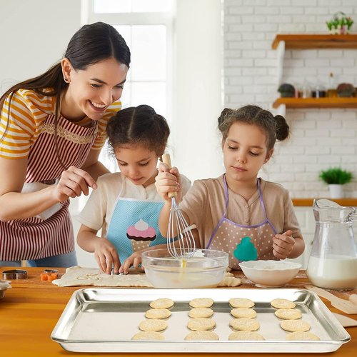 KITCHENATICS Quarter Sheet Baking Pans - Nonstick Aluminum Cookie Sheet Set, 9.6" x 13", Set of 2