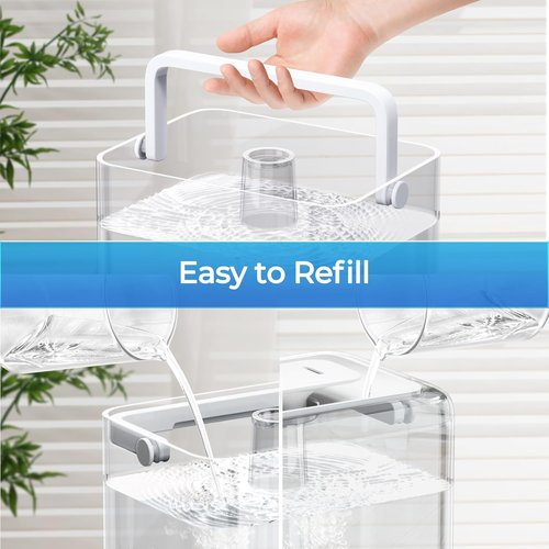 CHIVALZ 6L Cool Mist Humidifier - Ultra Quiet 26dB | 50-Hour Runtime for Large Rooms & Nurseries - White