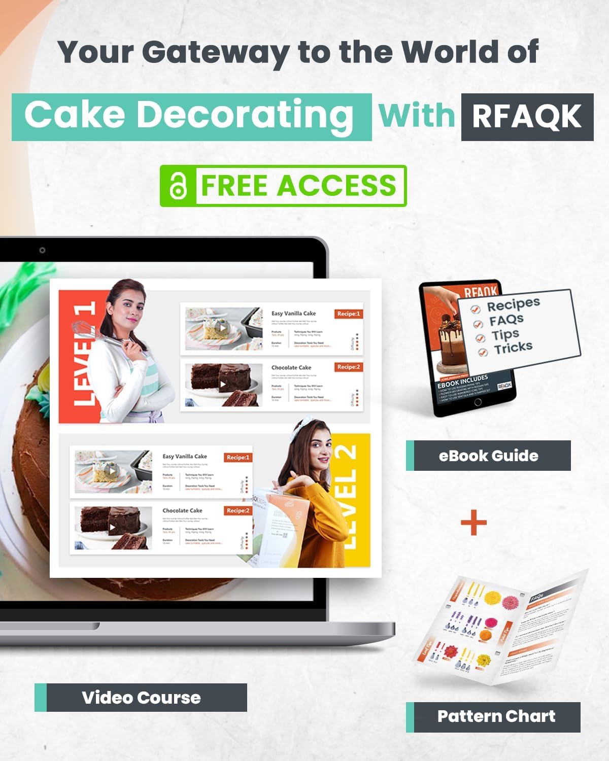 RFAQK 90-Piece Cake Decorating Kit - Complete Baking Supplies with Turntable, Icing Tips & Spatulas