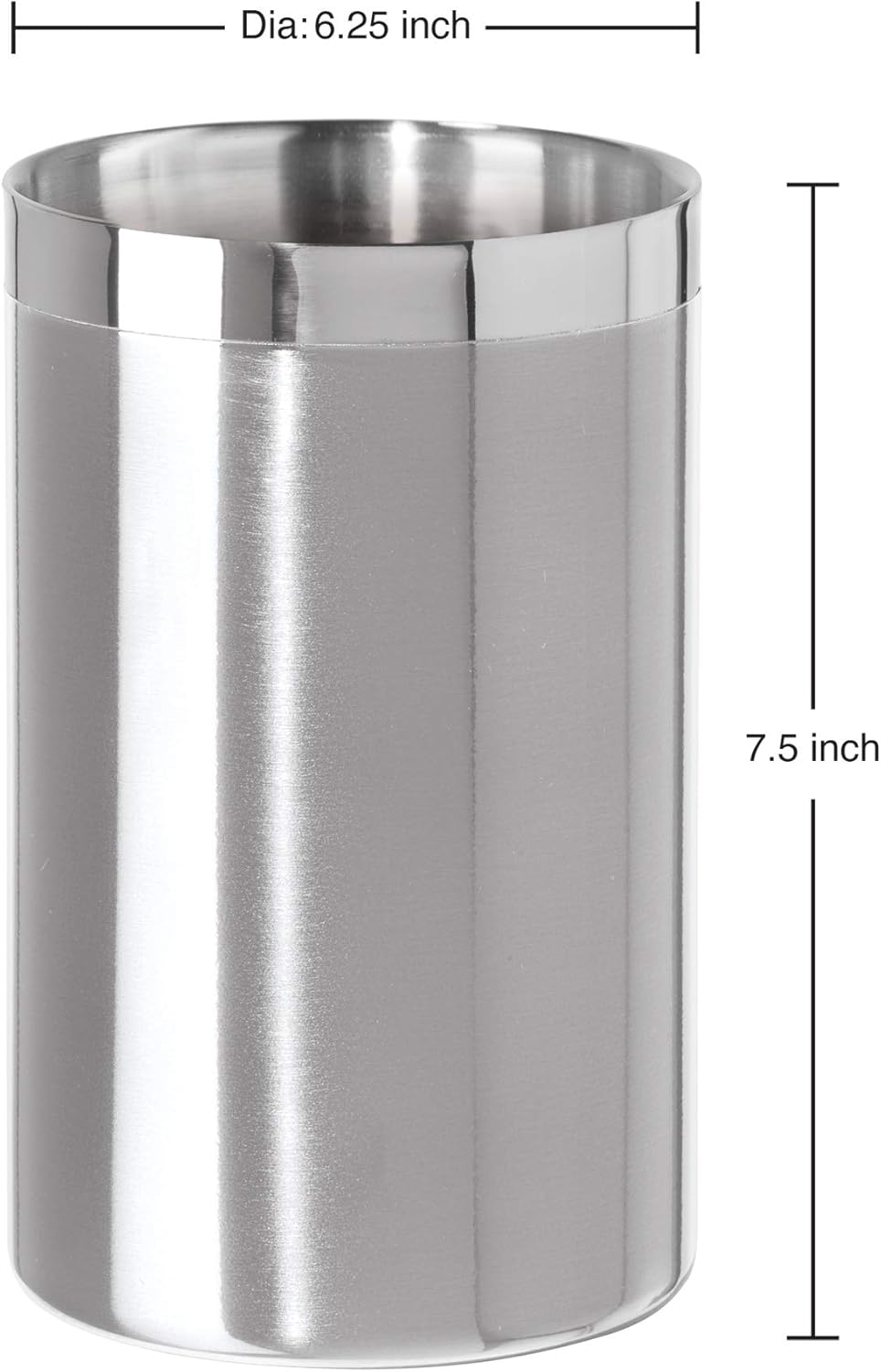 OGGI Stainless Steel Double Wall Wine Cooler - Insulated Tabletop Wine Chiller for White Wine & Champagne, Fits Most Standard Sized Bottles