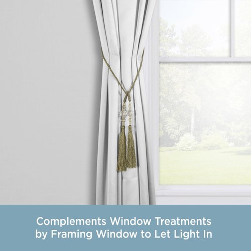 Kenney KN99811 Small Decorative 22" Beaded Rope Tassel Tieback for Curtains and Drapes, 1-Pack, Sage