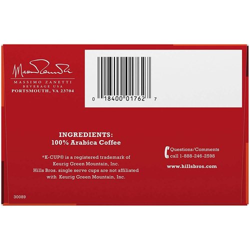 Hills Bros Single Serve Coffee Pods,Gourmet, Medium Roast, 12 Count-Keurig Compatible, Roasted Arabica Coffee, Smooth, Balanced Coffee, Subtle Chocolate Flavor