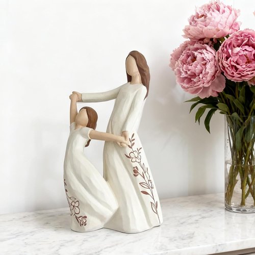 Cherished Gifts Mother Daughter Dancing Resin Figurine - 6.1" Timeless Keepsake Decor for Birthdays & Weddings