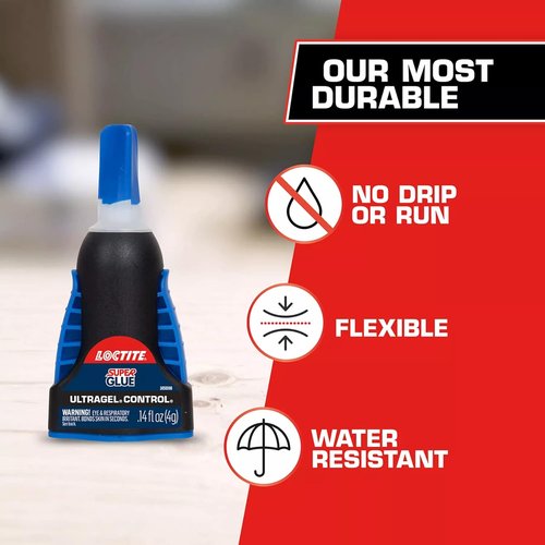 Loctite Super Glue Ultra Gel Control - Clear Instant Adhesive for Plastic, Wood & Metal | 0.14 fl oz