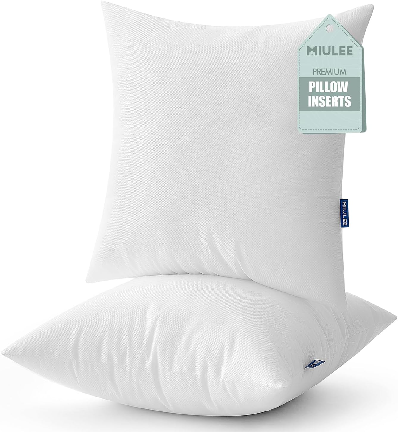MIULEE Throw Pillow Inserts - Set of 2, 18x18 Inches, Non-Woven Decorative Cushions for Living Room