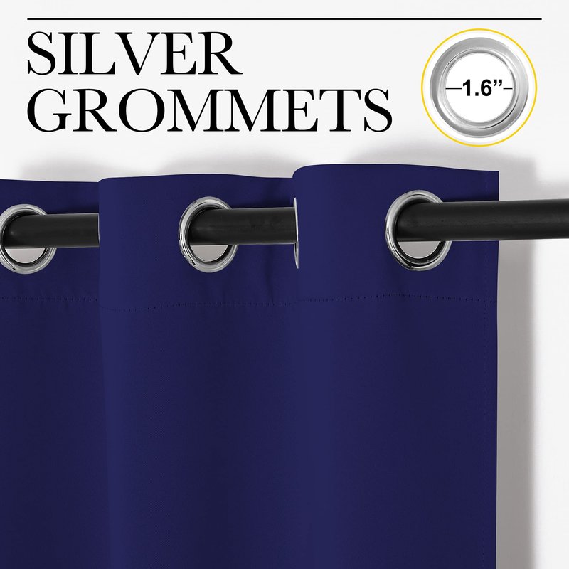NICETOWN Navy Blue Blackout Curtains 78 inches Length for Bedroom, 2 Panels, 42" Wide, Thermal Insulated Decoration Drapes for Office Window