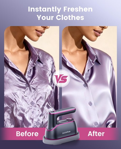 Jack & Rose Travel Steamer Iron for Clothes,1200w Iron Steamer,Portable Handheld Travel Size Steamer iron,8S Fast Heat-Up,Large Ceramic Heat Panel,