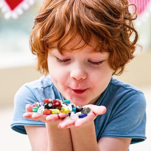 Byncceh Rock Collection for Kids - 25 Unique Gemstones & Crystals | Educational STEM Science Kit for Ages 6-12