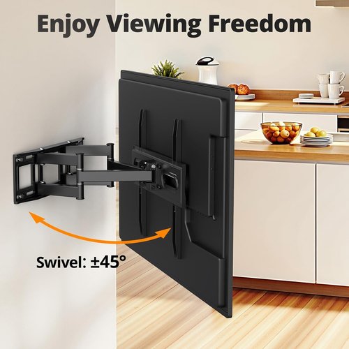 IWORKBOARD Full Motion TV Wall Mount - Dual Articulating Arms for 32-70 Inch TVs | Max VESA 400x400mm, 110 lbs Capacity
