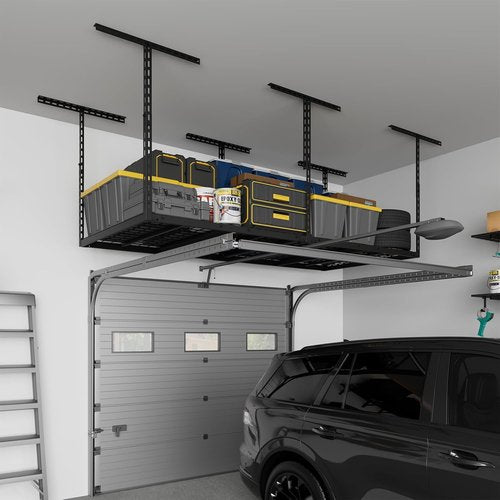 Jusgym Overhead Garage Storage Rack - Height Adjustable 26"-40" | Heavy Duty Metal, 450LBS Capacity