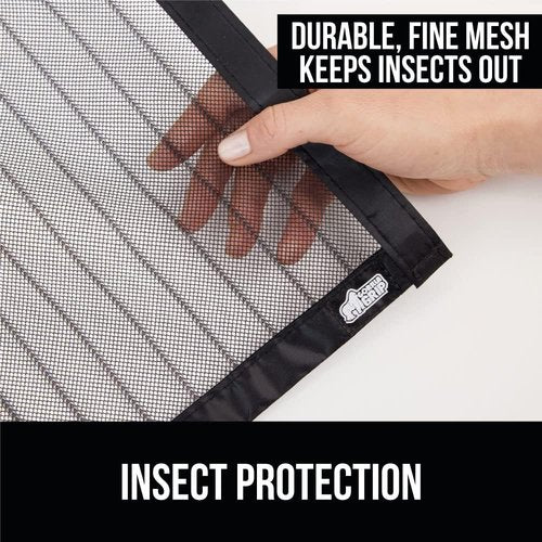 Gorilla Grip All-Season Doormat & Magnetic Screen Door Bundle - Heavy Duty Mesh, Gray Diamond, 17x29 in & 38x82 in