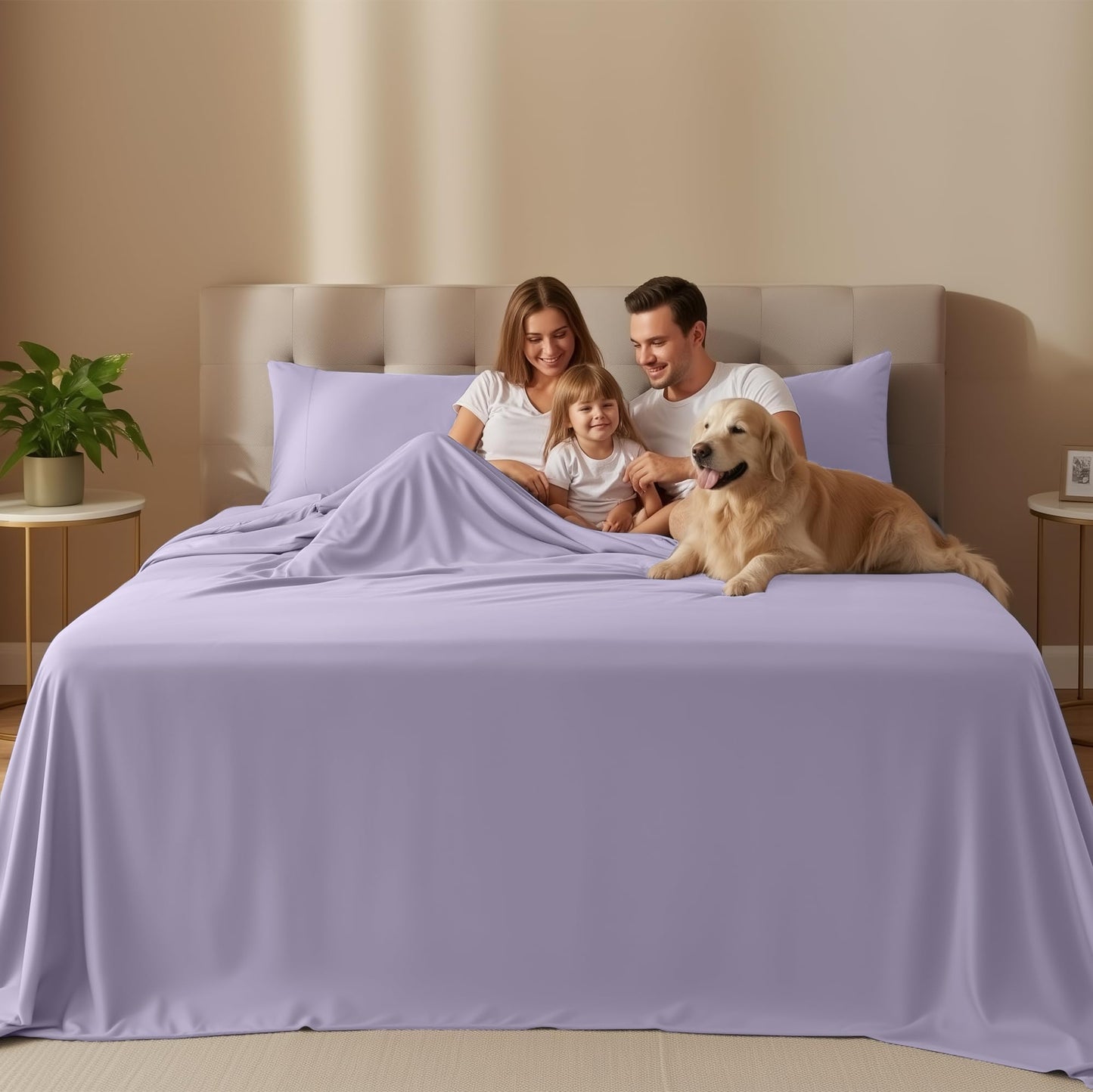 Utopia Bedding Full Size Sheet Set – 4 Piece Bed Sheets, Soft and Breathable Microfiber, Includes 1 Fitted Sheet, 1 Flat Sheet and 2 Pillowcases – Oeko Tex (Lavender)