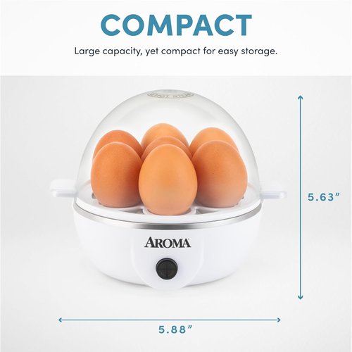 AROMA® Electric Egg Cooker - Easy Steaming & Poaching | XL Capacity for 7 Eggs