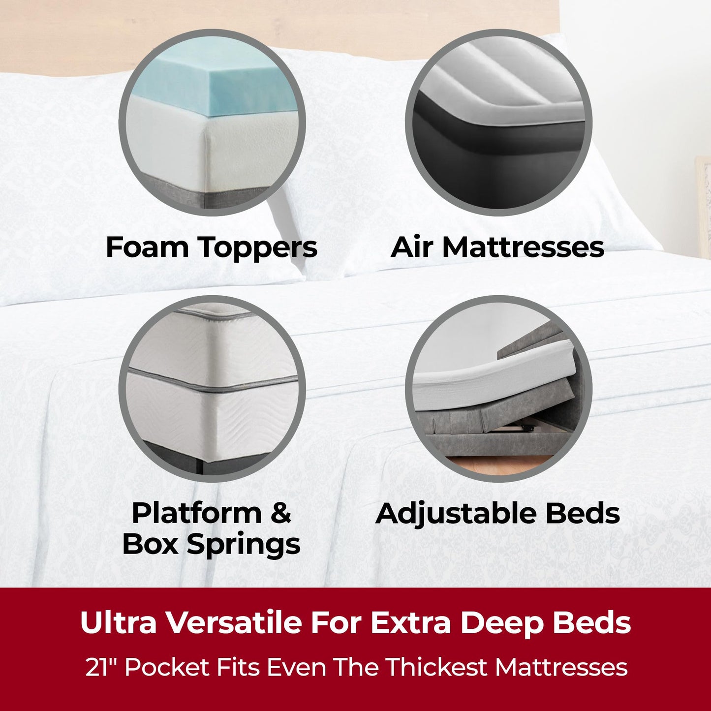 Mellanni Extra Deep King Sheets - 4 PC Iconic Collection Bedding - Hotel Luxury, Ultra Soft, Cooling Bed Sheets - Wrinkle, Fade, Stain Resistant (King, Laced Sky Blue)