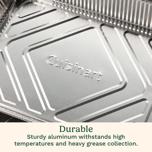 Cuisinart Heavy-Duty Aluminum Grease Tray Liners - 10-Pack Disposable Drip Trays for Griddles | Compatible with CGG-9020 & CGG-9748